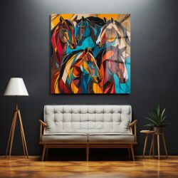 Dinamik Atlar Soyut Sanat Cam Tablo Duvar Dekoru Dinamik Atlar Soyut Sanat Cam Tablo Dekoratif Cam Tablo
