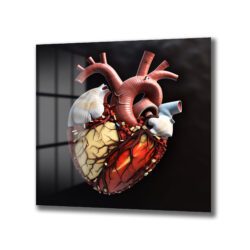 Anatomik Kalp Sanatı Cam Tablo - Yaşamın Ritmini Evine Taşı Duvar Dekoru Anatomik Kalp Sanatı Cam Tablo - Yaşamın Ritmini Evine Taşı Dekoratif Cam Tablo