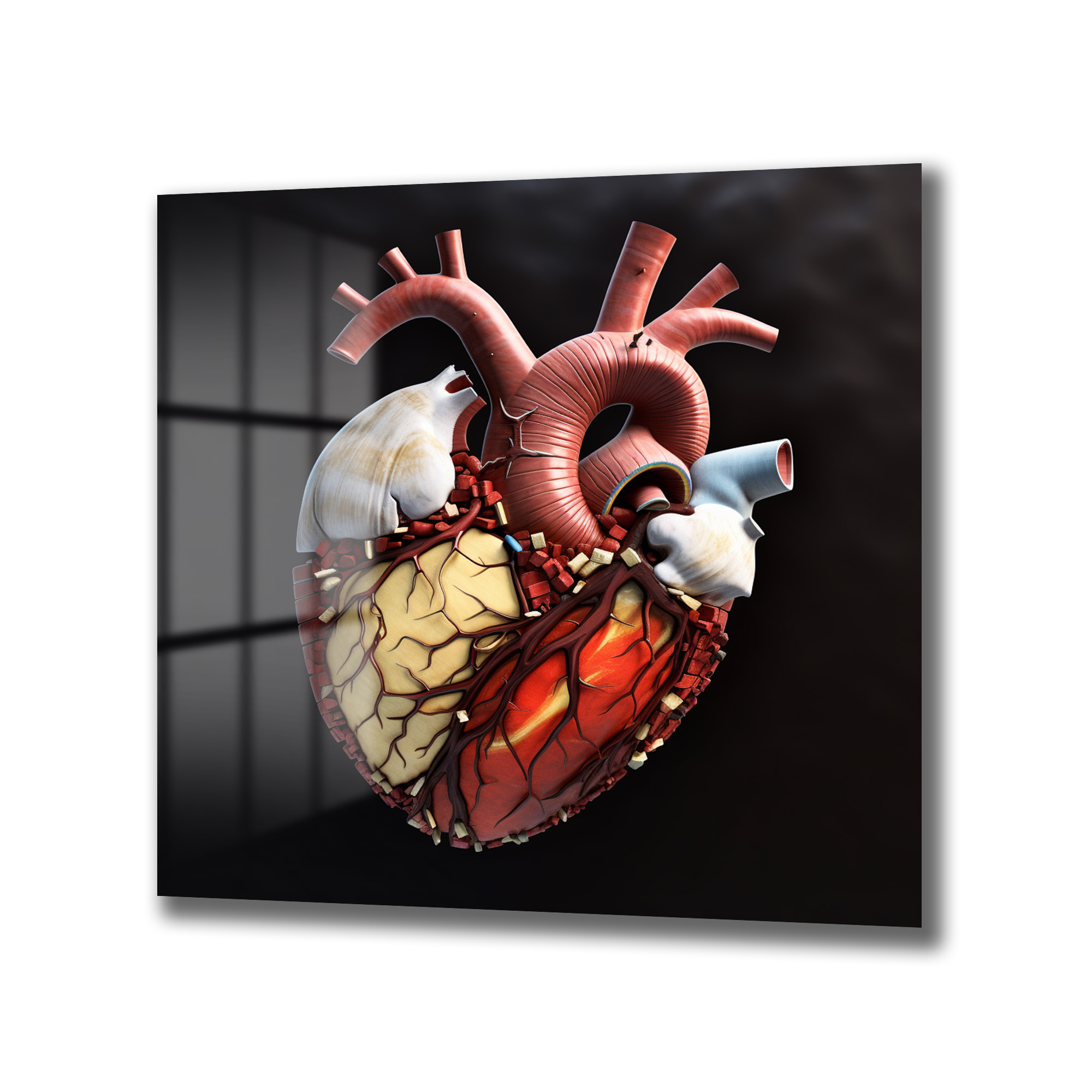 Anatomik Kalp Sanatı Cam Tablo - Yaşamın Ritmini Evine Taşı Duvar Dekoru Anatomik Kalp Sanatı Cam Tablo - Yaşamın Ritmini Evine Taşı - Görsel 4