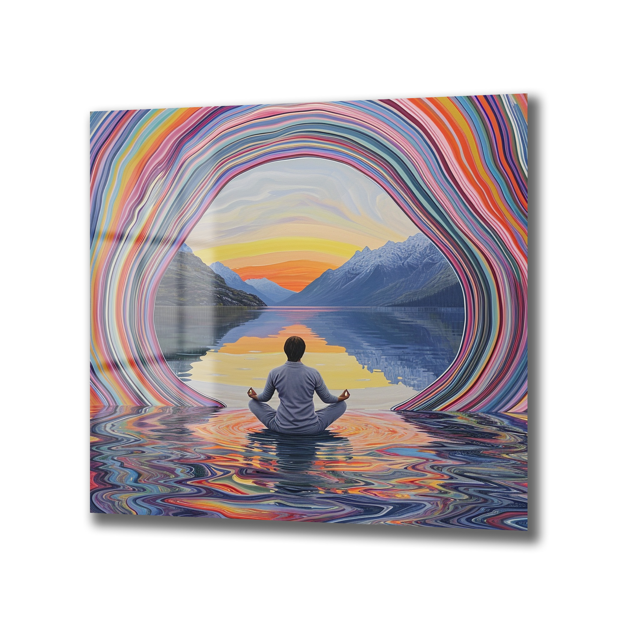Meditasyon ve Renklerin Dansı Temalı Dekoratif Cam Tablo Duvar Dekoru Meditasyon ve Renklerin Dansı Temalı Dekoratif Cam Tablo - Görsel 4