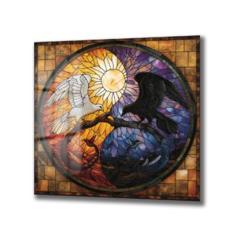 Yin Yang Stained Glass Cam Tablo: Denge ve Uyumun Sanatsal Dansı - Glazella Yin Yang Stained Glass Cam Tablo: Denge ve Uyumun Sanatsal Dansı - Glazella
