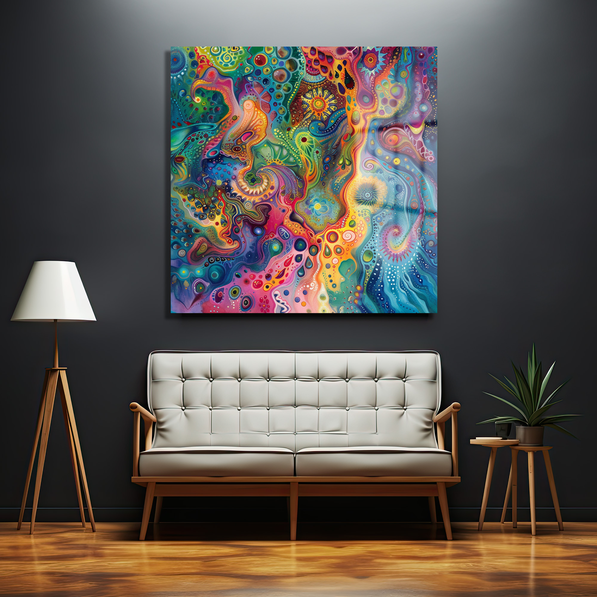 Ruhun Dansı: Canlı Renklerle Psychedelic Soyut Cam Tablo - Glazella Ruhun Dansı: Canlı Renklerle Psychedelic Soyut Cam Tablo - Glazella