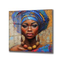 Sanatsal Afrika Kadını Cam Tablo - Glazella Duvar Dekoru Duvar Dekoru Sanatsal Afrika Kadını Cam Tablo - Glazella Duvar Dekoru Dekoratif Cam Tablo