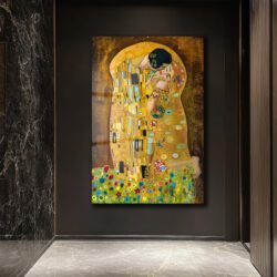 Gustav Klimt Öpücük Cam Tablo - Aşkın Altın Dokunuşu Duvar Dekoru Gustav Klimt Öpücük Cam Tablo - Aşkın Altın Dokunuşu Dekoratif Cam Tablo