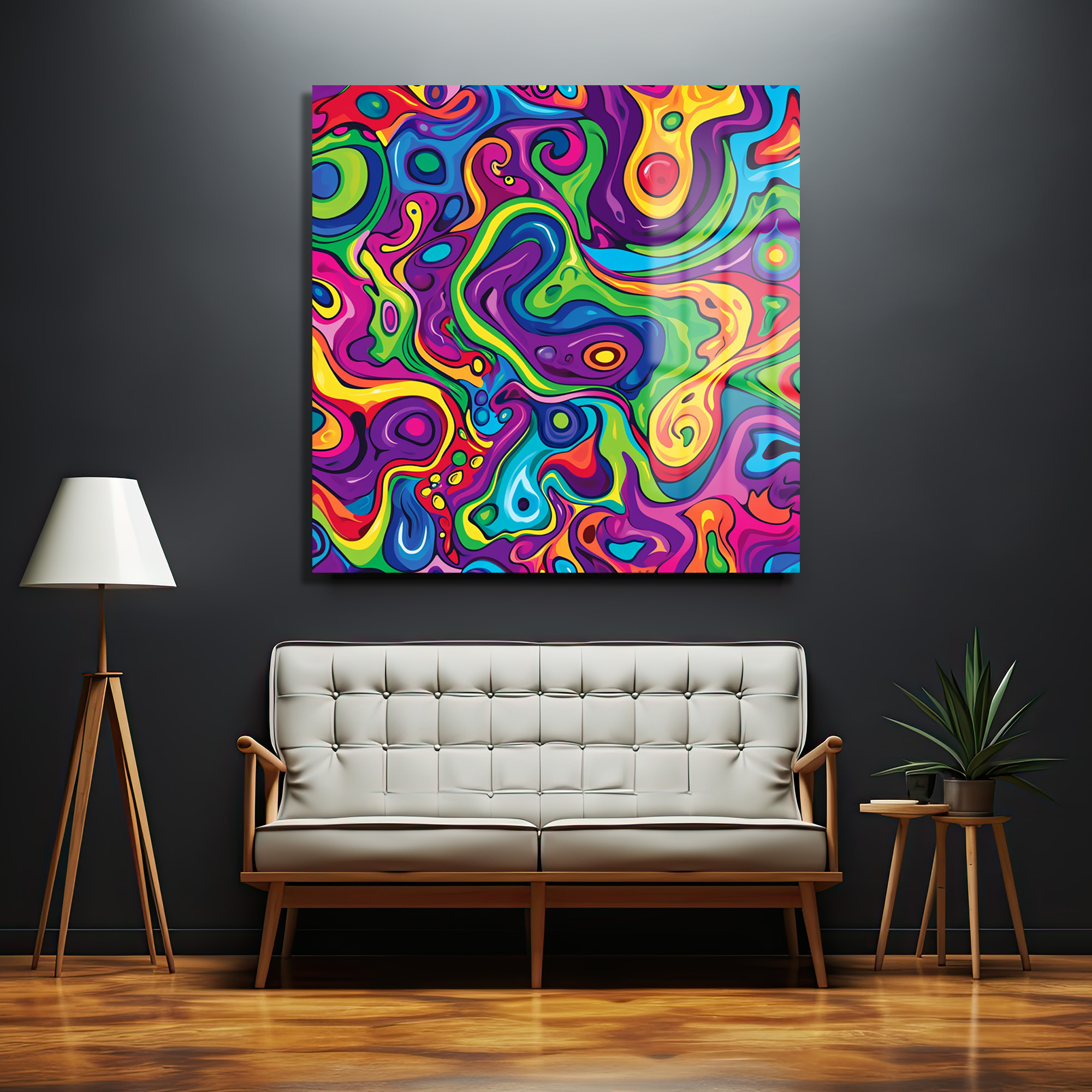 Canlı Renklerin Dansı: Psychedelic Akışkan Sanat Cam Tablo Duvar Dekoru Canlı Renklerin Dansı: Psychedelic Akışkan Sanat Cam Tablo - Görsel 2