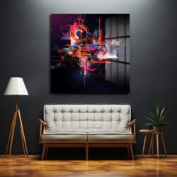 Dijital Enerji Akışı Modern Cam Tablo Duvar Dekoru Dijital Enerji Akışı Modern Cam Tablo Dekoratif Cam Tablo
