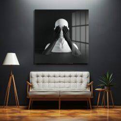 Siyah Beyaz Minimalist Duygusallık Cam Tablo Duvar Dekoru Siyah Beyaz Minimalist Duygusallık Cam Tablo Dekoratif Cam Tablo