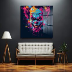 Neon Palyaço Sanatı Cam Tablo - Glazella Özel Koleksiyon Duvar Dekoru Neon Palyaço Sanatı Cam Tablo - Glazella Özel Koleksiyon Dekoratif Cam Tablo