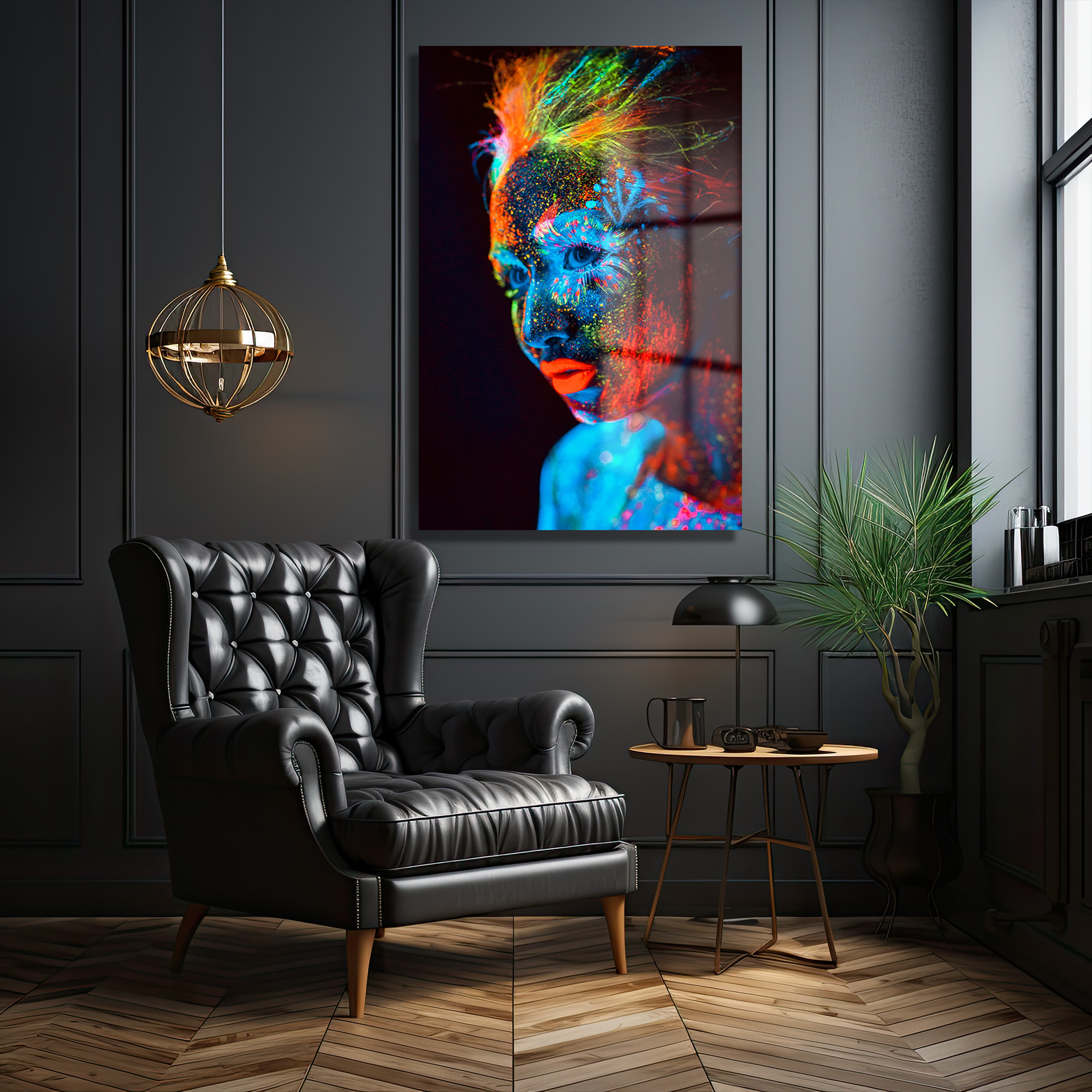 Neon Işıltılı Yüz Cam Tablo - Canlı Renklerle Sanatsal Dokunuş - Glazella Neon Işıltılı Yüz Cam Tablo - Canlı Renklerle Sanatsal Dokunuş - Glazella