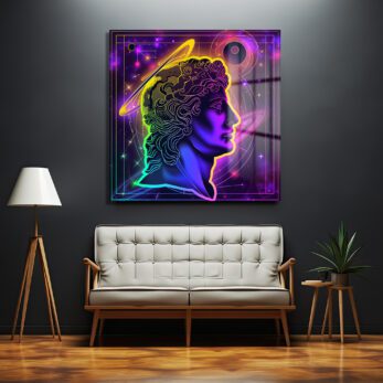 Kozmik David Neon Sanat Modern Cam Tablo - Glazella
