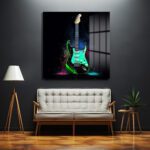 Elektro Gitar Sanat Cam Tablo - Rock Ruhunu Yansıt Duvar Dekoru Elektro Gitar Sanat Cam Tablo - Rock Ruhunu Yansıt Dekoratif Cam Tablo