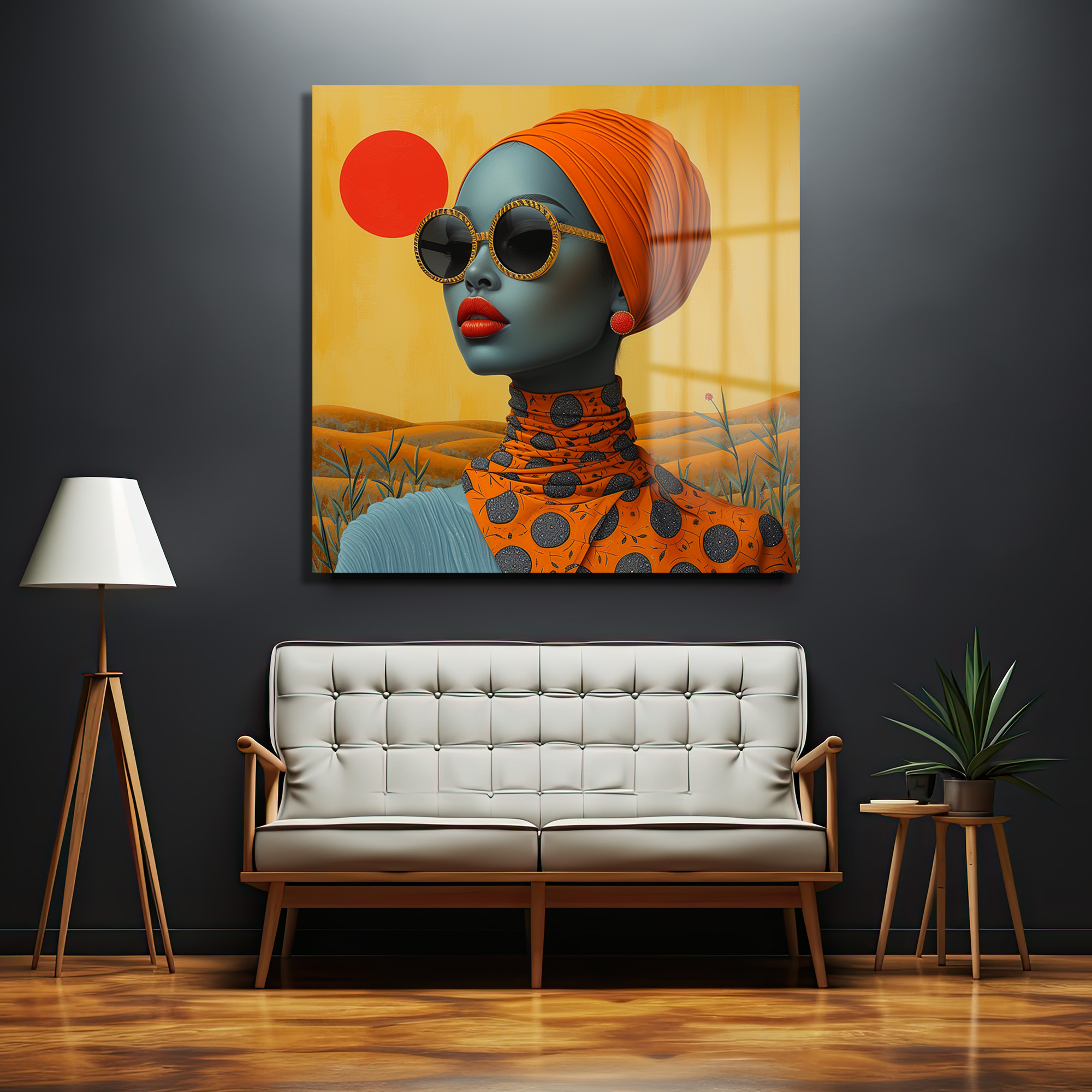 Gizemli Bakışlar: Afro Chic Modern Sanat Cam Tablo Duvar Dekoru Gizemli Bakışlar: Afro Chic Modern Sanat Cam Tablo - Görsel 2