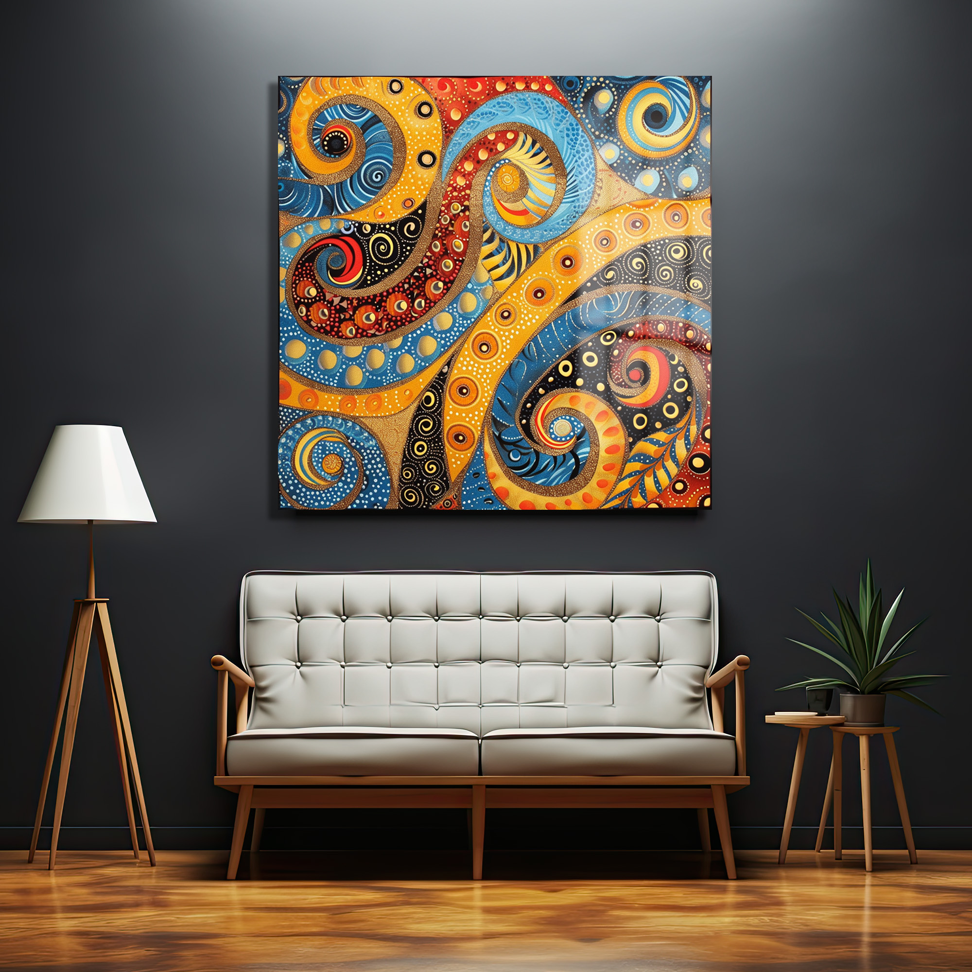 Büyüleyici Spiral Akış Soyut Tasarım Cam Tablo Duvar Dekoru Büyüleyici Spiral Akış Soyut Tasarım Cam Tablo - Görsel 2