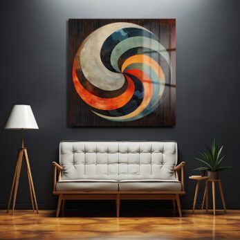 Dinamik Girdap Modern Sanat Cam Tablo - Glazella Özel Tasarım - Glazella