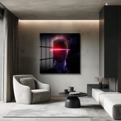 Dijital Enerji İnsan Figürü Cam Tablo Duvar Dekoru Dijital Enerji İnsan Figürü Cam Tablo Dekoratif Cam Tablo