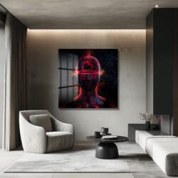 Dijital Ruh: Kırmızı Enerji Cam Tablo Duvar Dekoru Dijital Ruh: Kırmızı Enerji Cam Tablo Dekoratif Cam Tablo