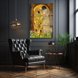 Gustav Klimt Öpücük Cam Tablo - Aşkın Altın Dokunuşu Duvar Dekoru Gustav Klimt Öpücük Cam Tablo - Aşkın Altın Dokunuşu Dekoratif Cam Tablo