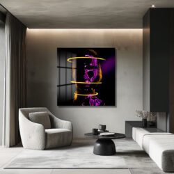 Siber Rüyalar: Neon Işıklı Soyut Cam Tablo Duvar Dekoru Siber Rüyalar: Neon Işıklı Soyut Cam Tablo Dekoratif Cam Tablo