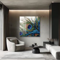 Tavus Kuşu Gözü Cam Tablo | Canlı Renkler & Modern Sanat Duvar Dekoru Tavus Kuşu Gözü Cam Tablo | Canlı Renkler & Modern Sanat Dekoratif Cam Tablo