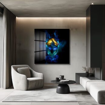 Mistik Aura: Dijital Sanat Temalı Işıltılı Cam Tablo - Glazella Mistik Aura: Dijital Sanat Temalı Işıltılı Cam Tablo - Glazella