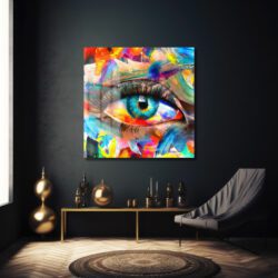 Canlı Renklerle Büyüleyici Göz Sanatı Cam Tablo Duvar Dekoru Canlı Renklerle Büyüleyici Göz Sanatı Cam Tablo Dekoratif Cam Tablo