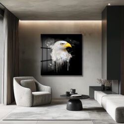 Yırtıcı Kartal Sanatı Modern Cam Tablo Duvar Dekoru Yırtıcı Kartal Sanatı Modern Cam Tablo Dekoratif Cam Tablo