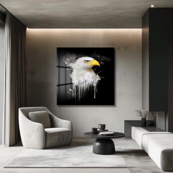 Yırtıcı Kartal Sanatı Modern Cam Tablo - Glazella