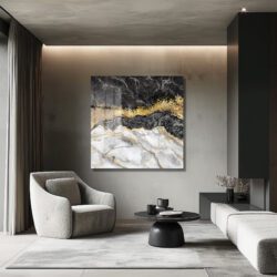 Lüks Siyah Beyaz Mermer Desenli Altın Detaylı Modern Cam Tablo Duvar Dekoru Lüks Siyah Beyaz Mermer Desenli Altın Detaylı Modern Cam Tablo Dekoratif Cam Tablo
