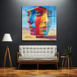 Sürreal Kübist Yüz Manzarası Cam Tablo - Modern Sanat Duvar Dekoru Duvar Dekoru Sürreal Kübist Yüz Manzarası Cam Tablo - Modern Sanat Duvar Dekoru Dekoratif Cam Tablo