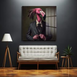 Flamingo Beyefendi: Pembe Zarafet Temalı Modern Cam Tablo Duvar Dekoru Flamingo Beyefendi: Pembe Zarafet Temalı Modern Cam Tablo Dekoratif Cam Tablo