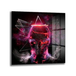 Dijital Enerji Aura | Fütüristik Kırmızı Işıltılı Cam Tablo - Glazella Dijital Enerji Aura | Fütüristik Kırmızı Işıltılı Cam Tablo - Glazella