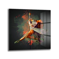 Pole Dansı Sanatı Cam Tablo - Enerji ve Zarafet - Glazella Pole Dansı Sanatı Cam Tablo - Enerji ve Zarafet - Glazella