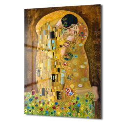 Gustav Klimt Öpücük Cam Tablo - Aşkın Altın Dokunuşu Duvar Dekoru Gustav Klimt Öpücük Cam Tablo - Aşkın Altın Dokunuşu Dekoratif Cam Tablo