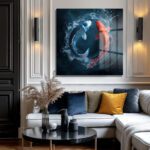 Yin Yang Koi Balıkları Cam Tablo - Su Dansı ve Uyum Duvar Dekoru Yin Yang Koi Balıkları Cam Tablo - Su Dansı ve Uyum Dekoratif Cam Tablo