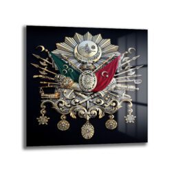 Osmanlı Arması Lüks Cam Tablo - Tarihi İhtişam Duvar Sanatı - Glazella Osmanlı Arması Lüks Cam Tablo - Tarihi İhtişam Duvar Sanatı - Glazella