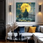 Ay Işığında Meditasyon: Dingin Ruhlar İçin Cam Tablo Duvar Dekoru Ay Işığında Meditasyon: Dingin Ruhlar İçin Cam Tablo Dekoratif Cam Tablo