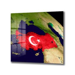 Türkiye Haritası ve Bayrağı Temalı Premium Cam Tablo Duvar Dekoru Türkiye Haritası ve Bayrağı Temalı Premium Cam Tablo Dekoratif Cam Tablo