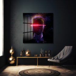 Dijital Enerji İnsan Figürü Cam Tablo Duvar Dekoru Dijital Enerji İnsan Figürü Cam Tablo Dekoratif Cam Tablo