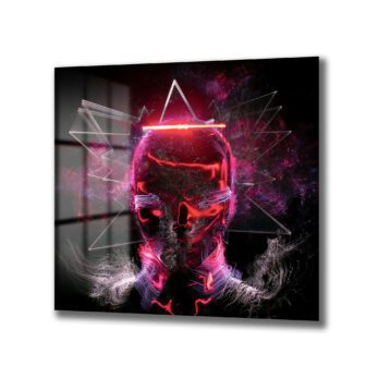 Dijital Enerji Aura | Fütüristik Kırmızı Işıltılı Cam Tablo - Glazella Dijital Enerji Aura | Fütüristik Kırmızı Işıltılı Cam Tablo - Glazella