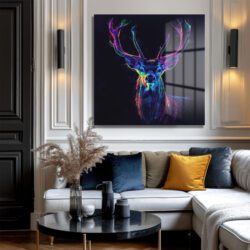 Neon Geyik Sanatı Cam Tablo - Modern ve Çarpıcı Duvar Dekoru Duvar Dekoru Neon Geyik Sanatı Cam Tablo - Modern ve Çarpıcı Duvar Dekoru Dekoratif Cam Tablo
