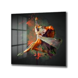Pole Dansı Sanatı Cam Tablo - Enerji ve Zarafet Duvar Dekoru Pole Dansı Sanatı Cam Tablo - Enerji ve Zarafet Dekoratif Cam Tablo