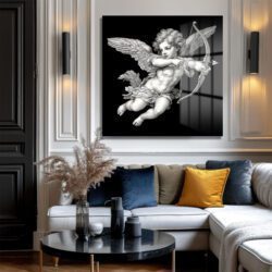 Aşk Tanrısı Kupid Klasik Gravür Cam Tablo Duvar Dekoru Aşk Tanrısı Kupid Klasik Gravür Cam Tablo Dekoratif Cam Tablo