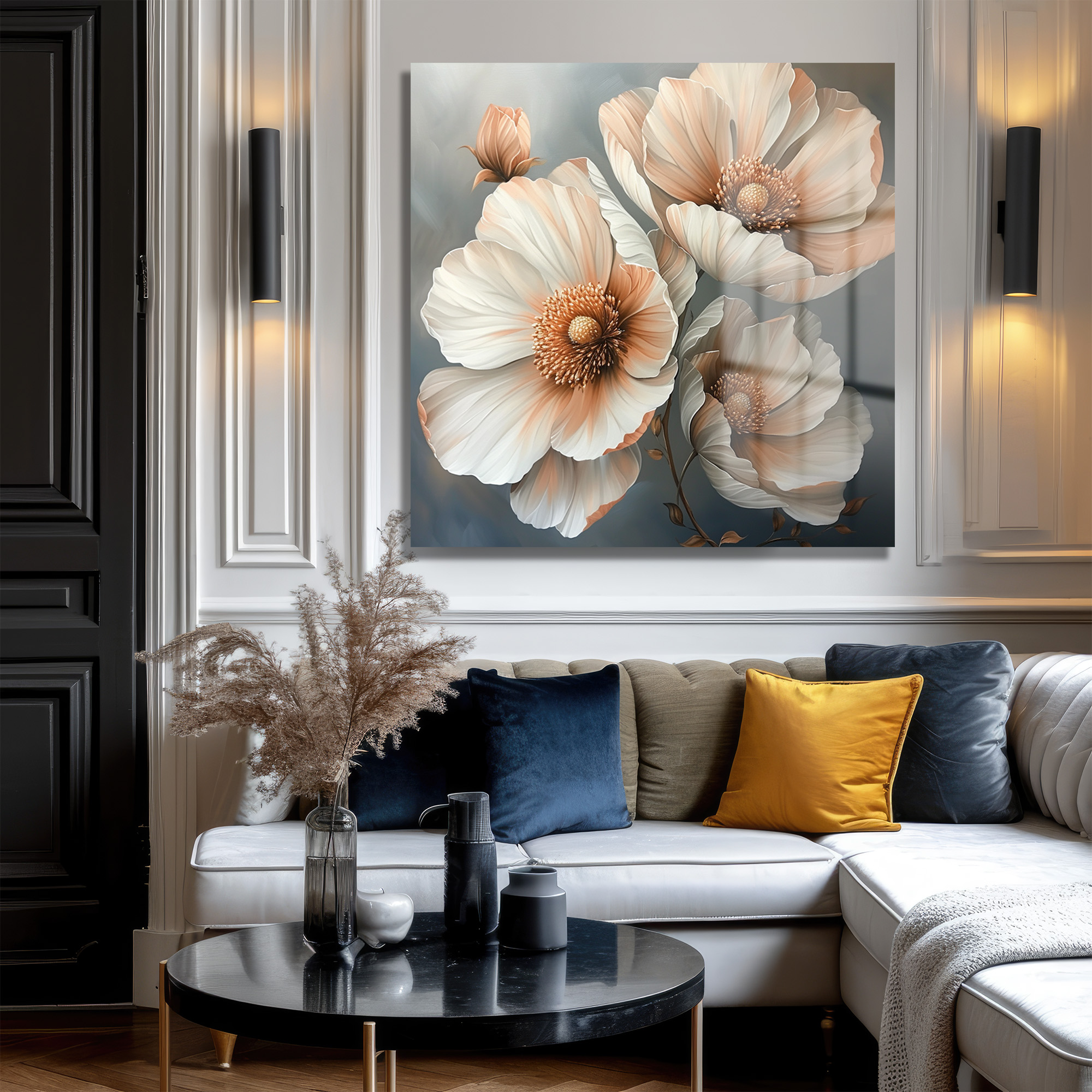 Pastel Tonlarda Zarif Çiçekler Modern Cam Tablo Duvar Dekoru Pastel Tonlarda Zarif Çiçekler Modern Cam Tablo - Görsel 3