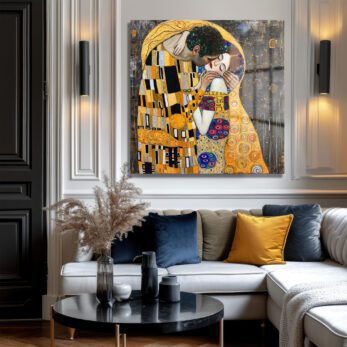 Aşkın Altın Dokunuşu: Gustav Klimt Öpücük Cam Tablo - Glazella Aşkın Altın Dokunuşu: Gustav Klimt Öpücük Cam Tablo - Glazella