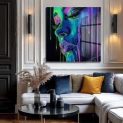Neon Işıltılı Duygusal Akışkan Cam Tablo Duvar Dekoru Neon Işıltılı Duygusal Akışkan Cam Tablo Dekoratif Cam Tablo