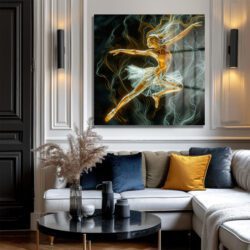 Işıltılı Balerin Dansı Modern Cam Tablo - Glazella Sanat Serisi Duvar Dekoru Işıltılı Balerin Dansı Modern Cam Tablo - Glazella Sanat Serisi Dekoratif Cam Tablo