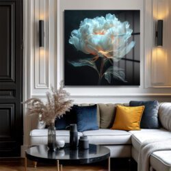 Işıltılı Şakayık Çiçeği Cam Tablo - Büyüleyici Sanat Eseri Duvar Dekoru Işıltılı Şakayık Çiçeği Cam Tablo - Büyüleyici Sanat Eseri Dekoratif Cam Tablo