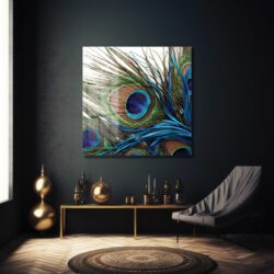 Tavus Kuşu Gözü Cam Tablo | Canlı Renkler & Modern Sanat Duvar Dekoru Tavus Kuşu Gözü Cam Tablo | Canlı Renkler & Modern Sanat Dekoratif Cam Tablo