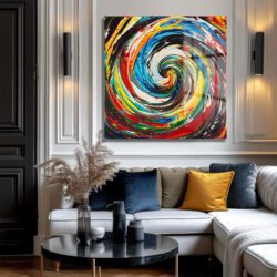 Renklerin Dansı Cam Tablo - Enerjik Soyut Sanat Eseri Duvar Dekoru Renklerin Dansı Cam Tablo - Enerjik Soyut Sanat Eseri Dekoratif Cam Tablo