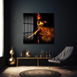 Ateşin Dansı Cam Tablo - Enerjik ve Modern Duvar Sanatı Duvar Dekoru Ateşin Dansı Cam Tablo - Enerjik ve Modern Duvar Sanatı Dekoratif Cam Tablo